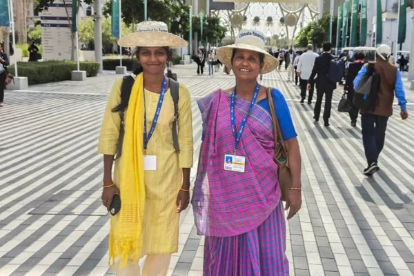 Sangitaben Rathod and Jasumatiben Jethabai Parmar at COP28 in Dubai, UAE.